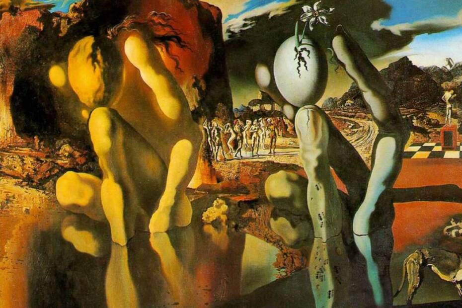 Metamorphosis Of Narcissus Lukisan Salvador Dali   Narcissus Metamorphasis Dali 930x620 