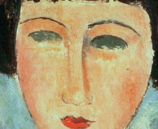 Young Brunette - Lukisan Modigliani