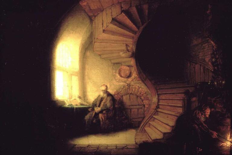 Lukisan rembrandt - philosopher in meditation